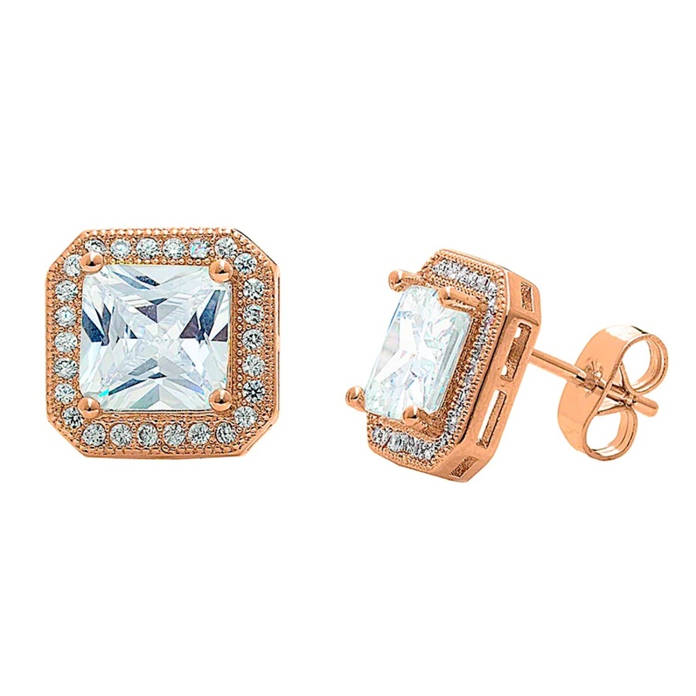 Norah 18k White Gold Plated Princess Cut
CZ. Rose gold color